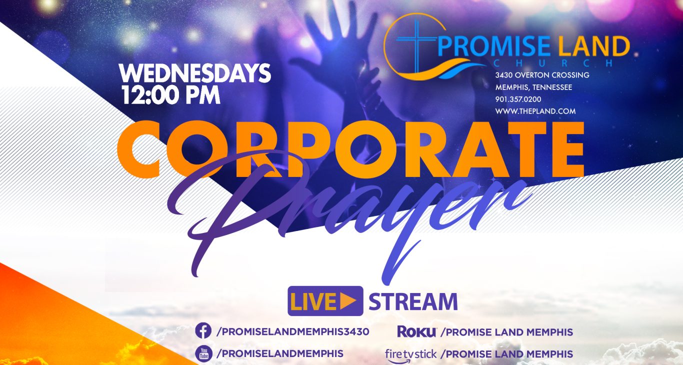 Members of The Promise Land Church gathered in prayer